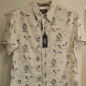 Eighty Eight Black and White Casual Button Down Shirt